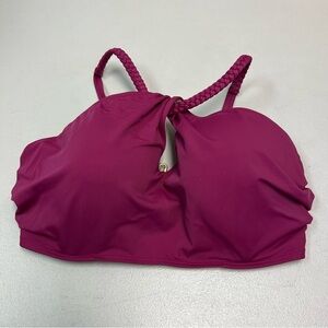 Shade & Shore Women’s High Neck Keyhole Braided Strap Bikini Top Size 38DD